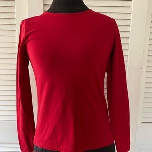 Red long sleeved shirt